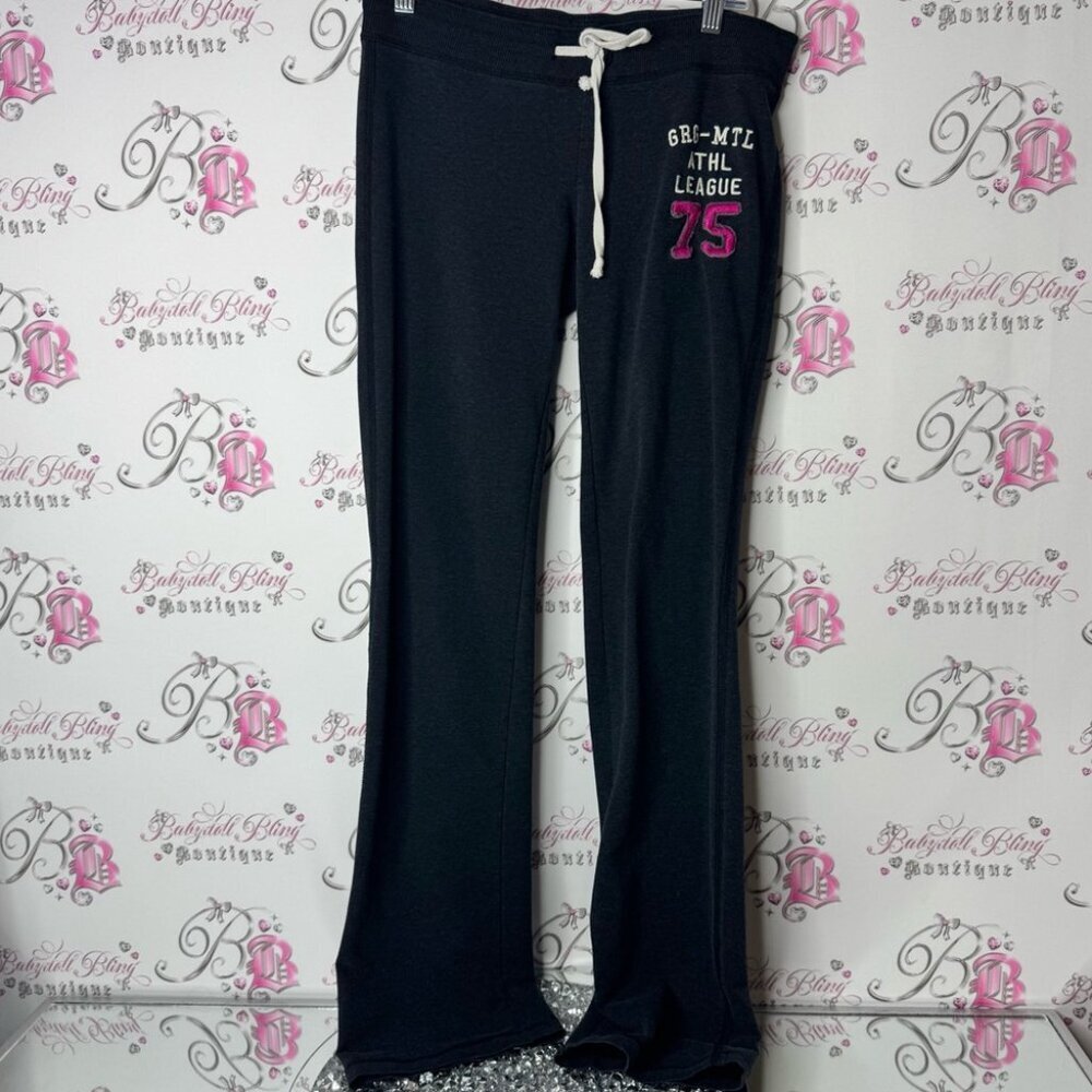 Garage sweatpants flare leg Black Pink Jogger Sweatpants Relaxed Fit
